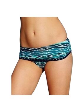 NWOT By Jessica Simpson Teal and Navy Patterned Bikini Bottoms